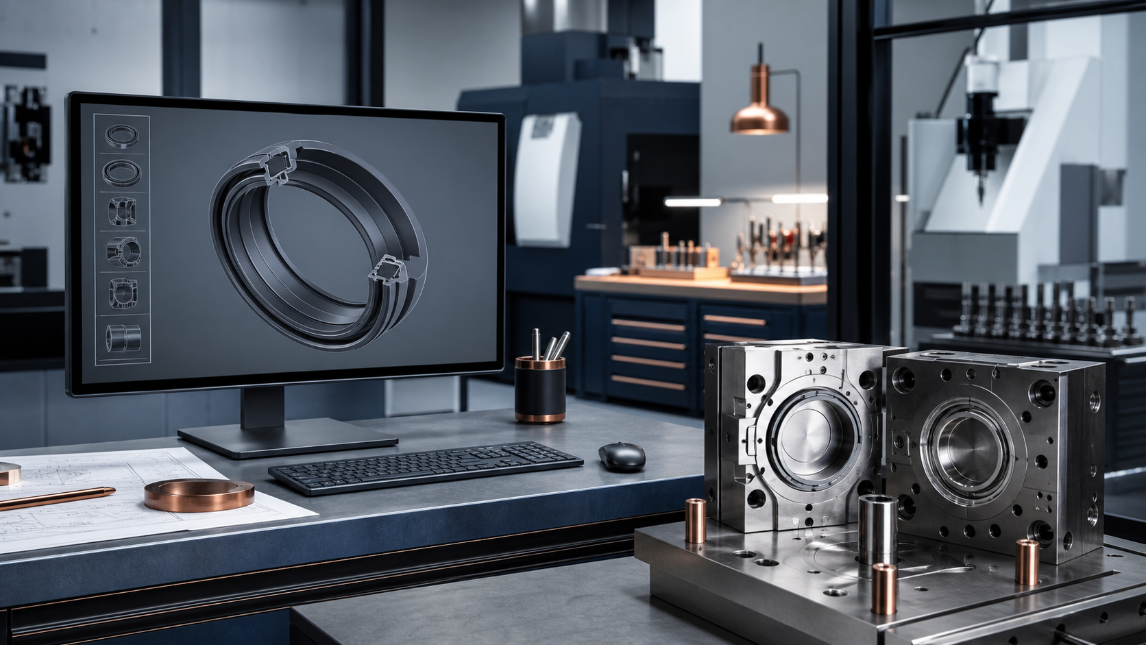 Ingeniería CAD y fabricación de moldes para componentes técnicos